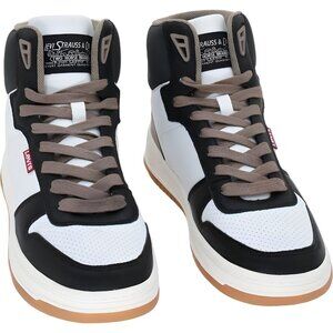 Levi's Drive High Top Sneaker White Black Casual Streetwear Men's US 8M